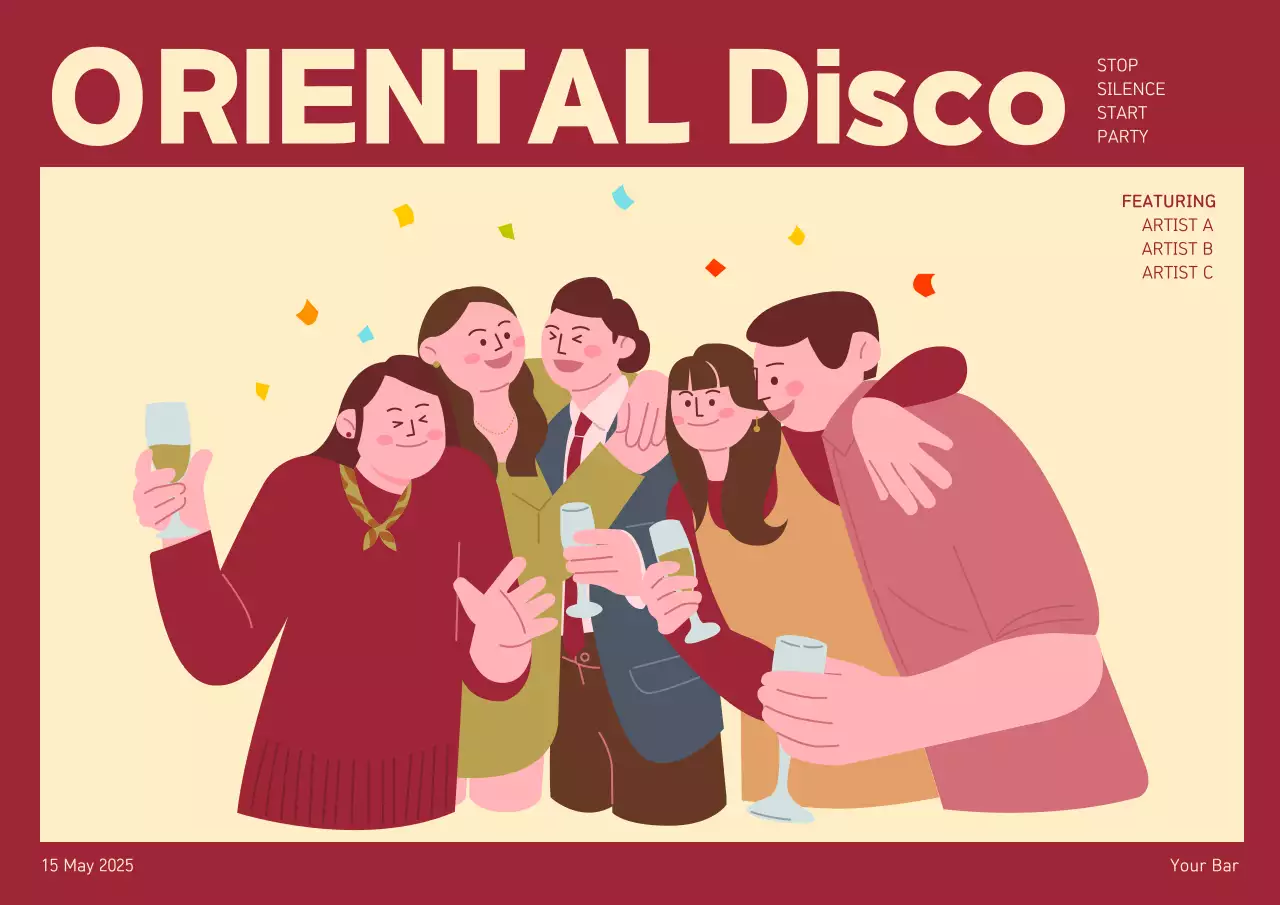 Red retro disco event