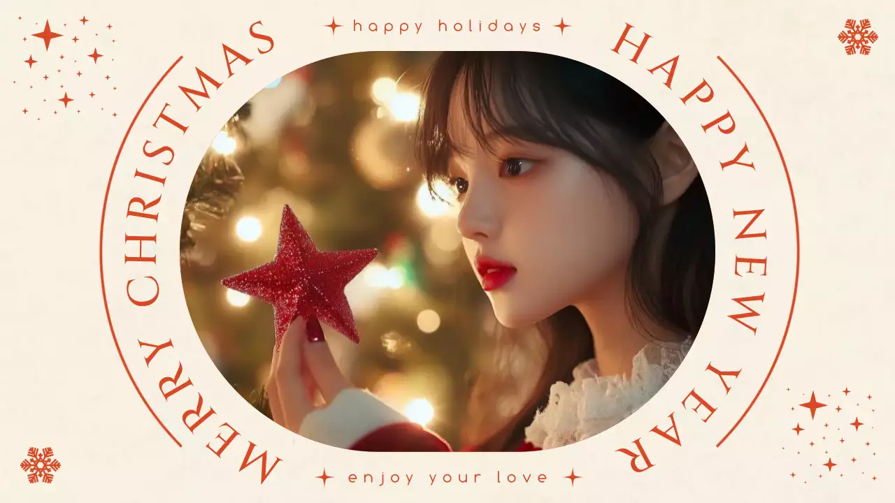 red elegant holiday card