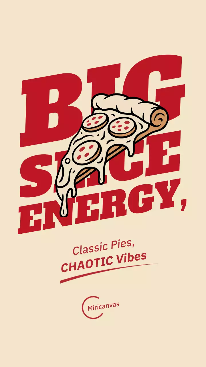 Publicação de pizza retrô vermelha no Instagram