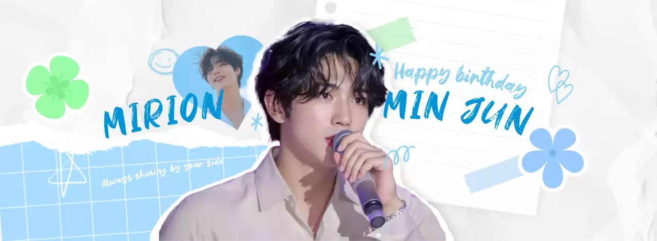 青 かわいい 誕生日 ポスター アイドル誕生日カフェ