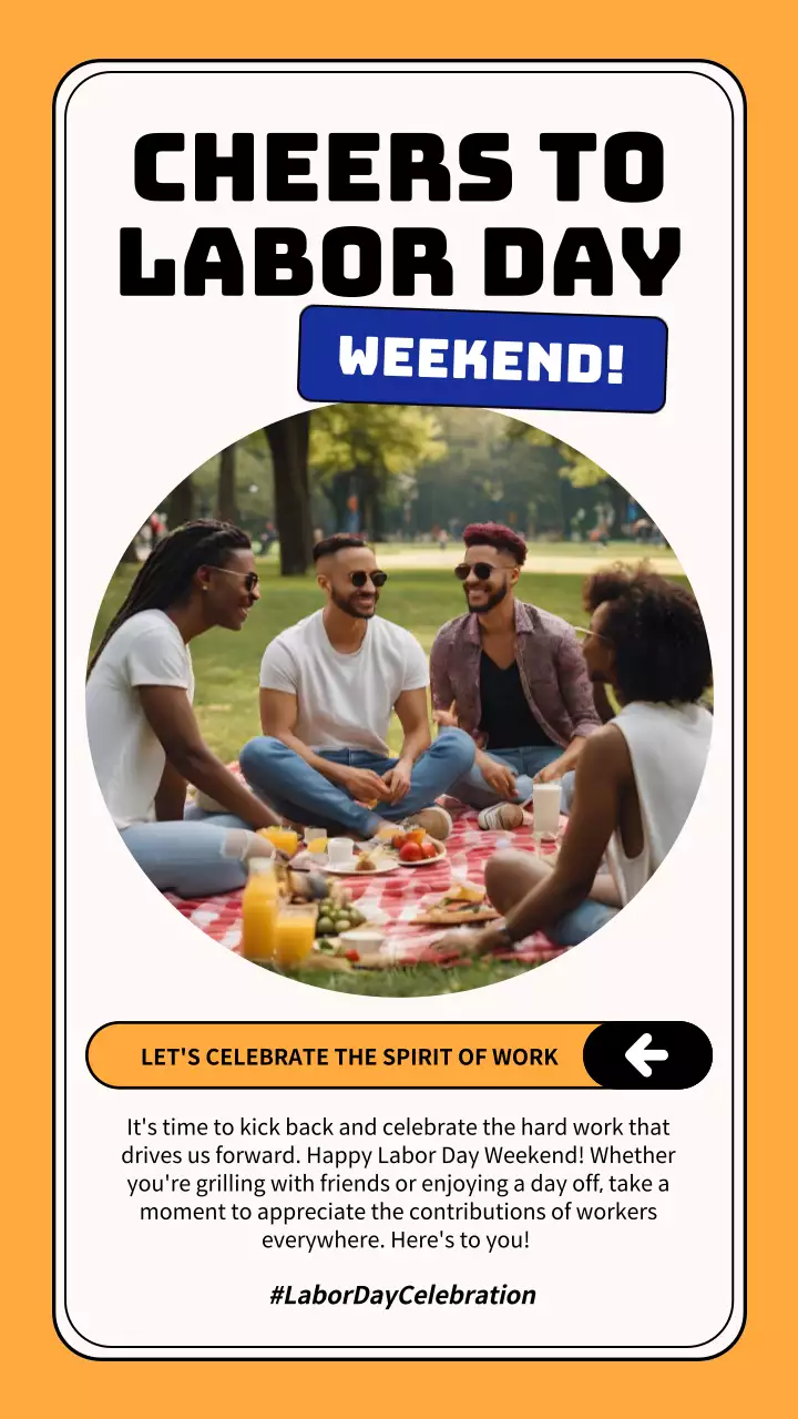 Orange Modern Labor Day Announcement Instagram Post