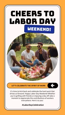 Orange Modern Labor Day Announcement Instagram Post