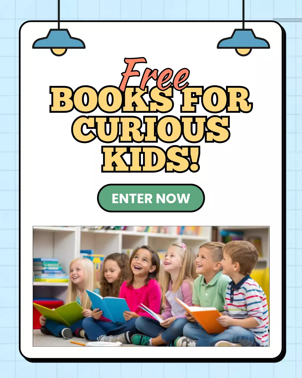 Blue Retro Books Promotion Instagram Post