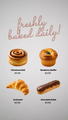 Modern Bakery Menu Favorites Instagram Story