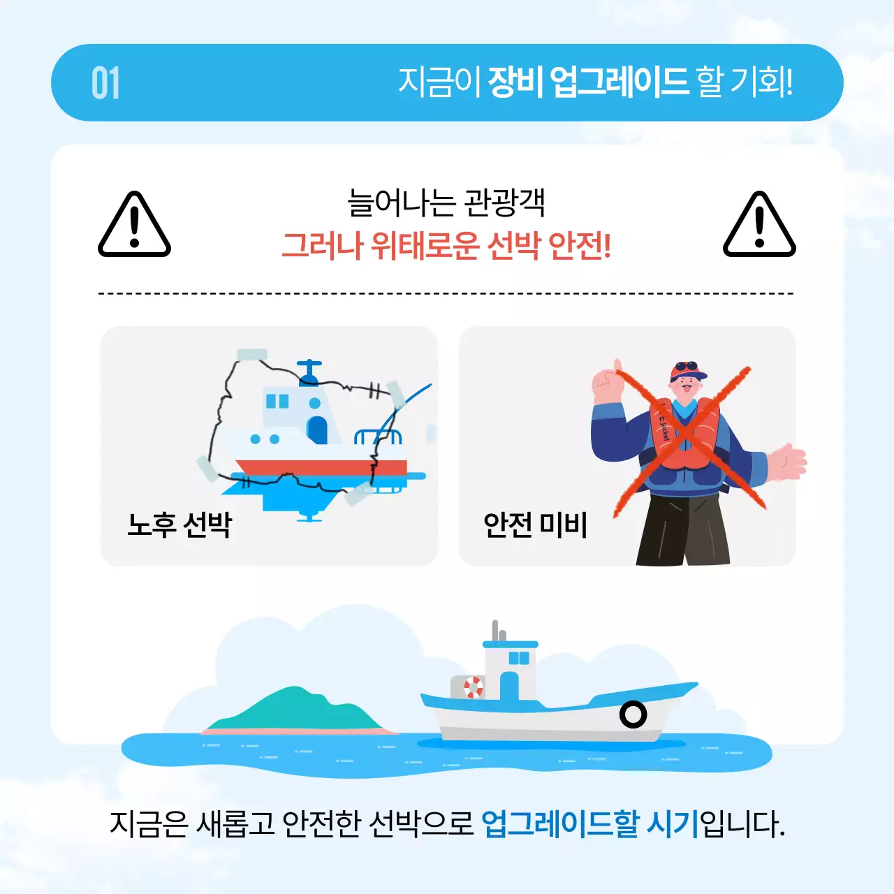 하늘색 모던 해양 비즈니스 광고