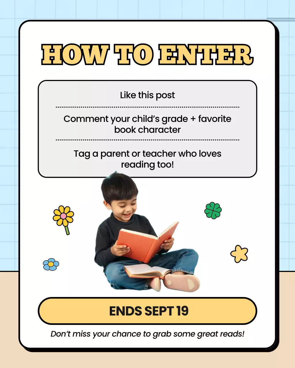 Blue Retro Books Promotion Instagram Post