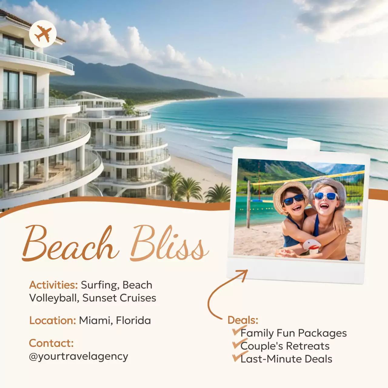 Blue Elegant Travel Promotion Social Media Post