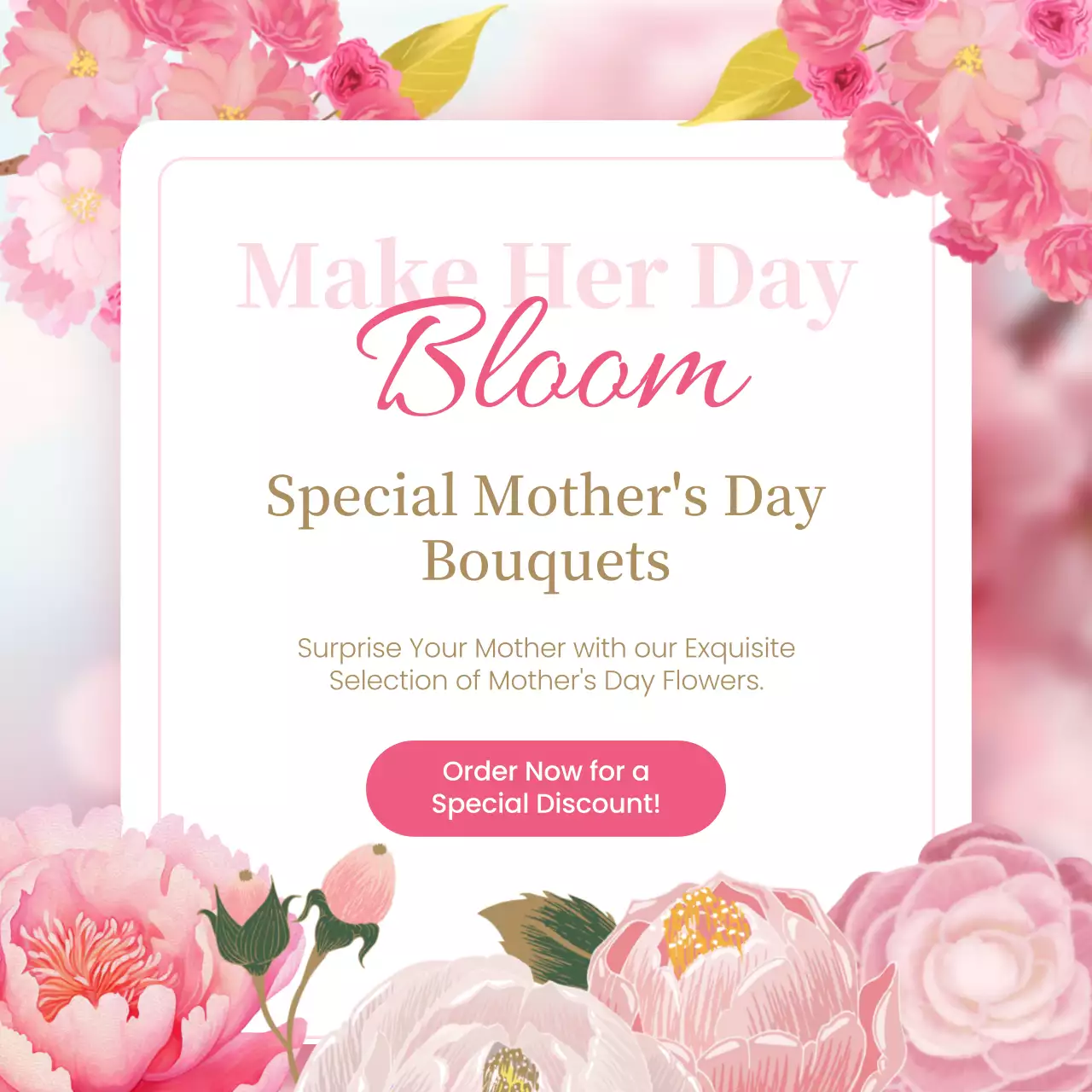 Pink Floral Mother's Day Promotion Social Media Post