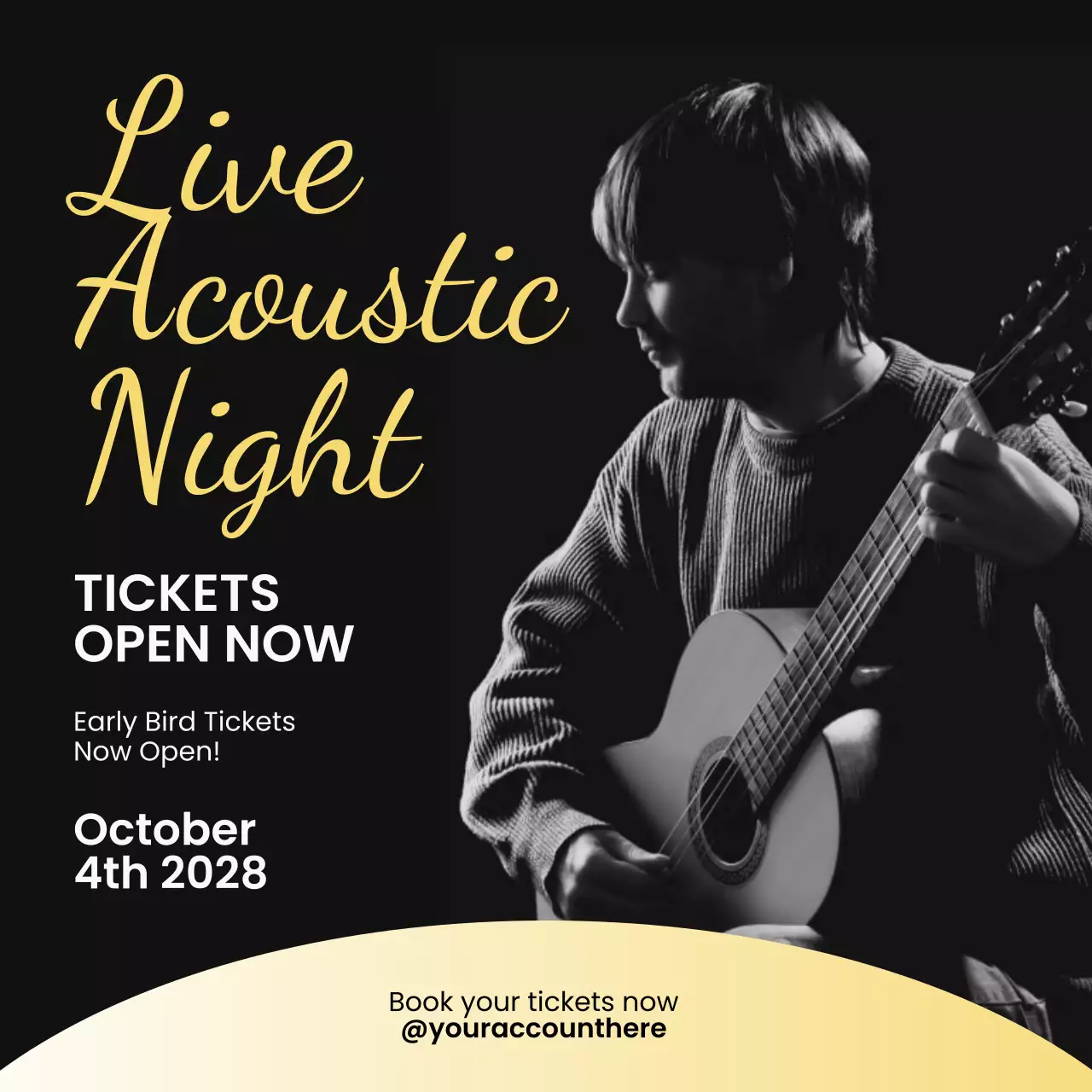 Black Vintage Music Event Social Media Post