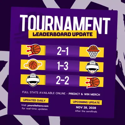 Purple Modern Tournament Update Social Media Post