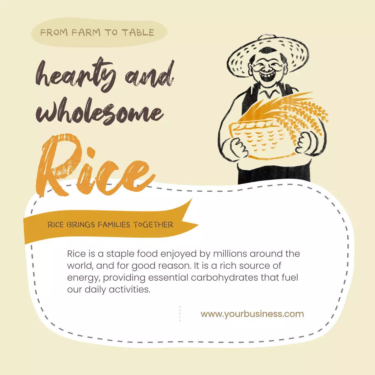 Beige Rustic Rice Promotion Instagram Post