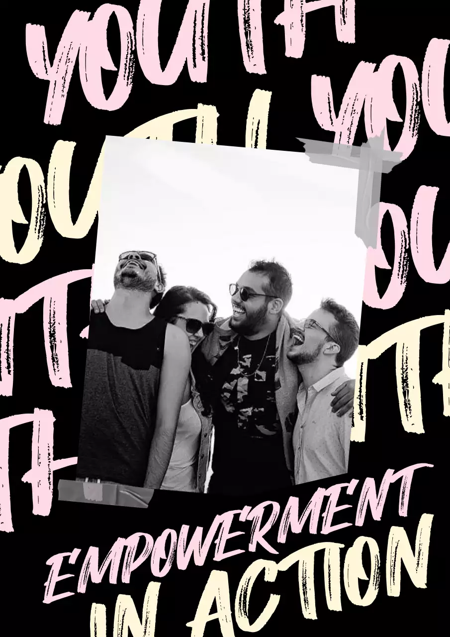 Black Trendy Youth Announcement Poster