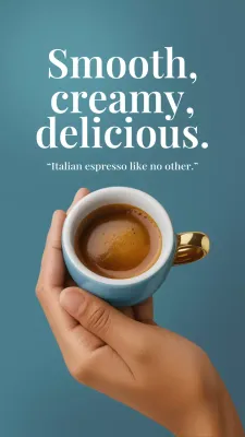 Teal Minimal Coffee Advertisement Instagram Story