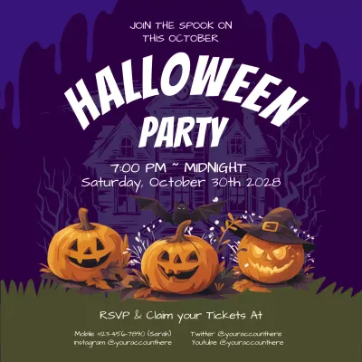 Purple Spooky Halloween Event Social Media Post