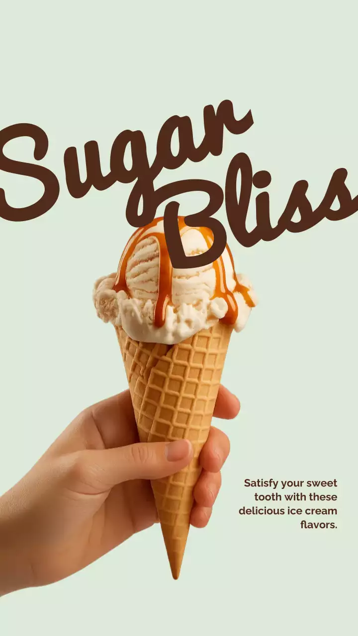 Anúncio de sorvete retrô verde suave