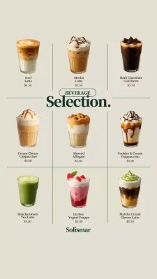 Beige Modern Beverage Menu