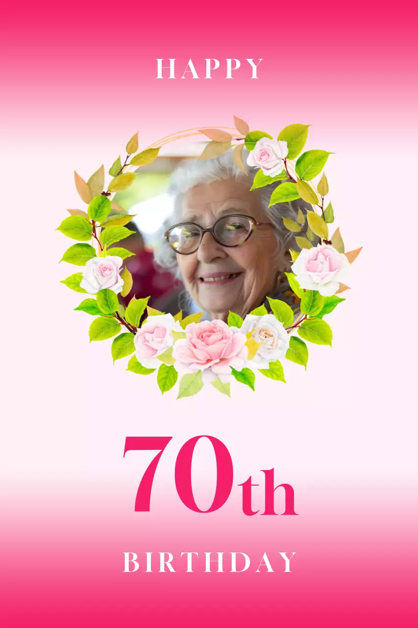 Beige Floral Birthday Invitation Poster