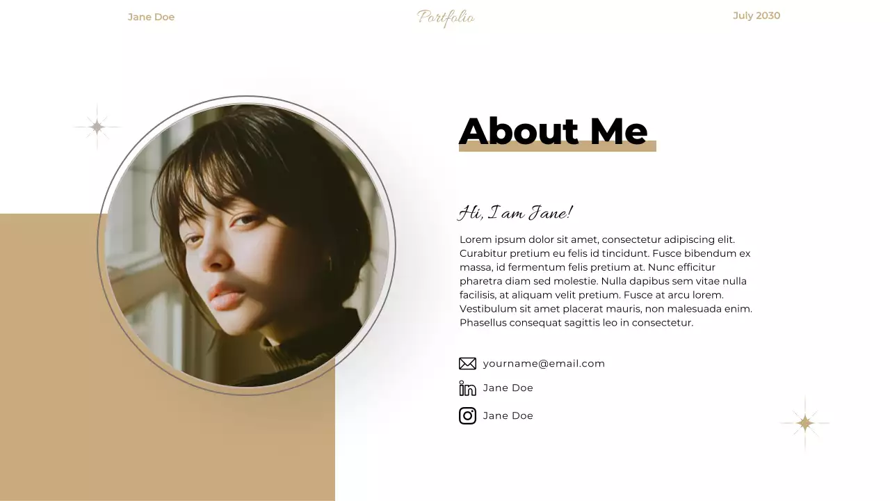 Beige Minimal Portfolio Resume Presentation