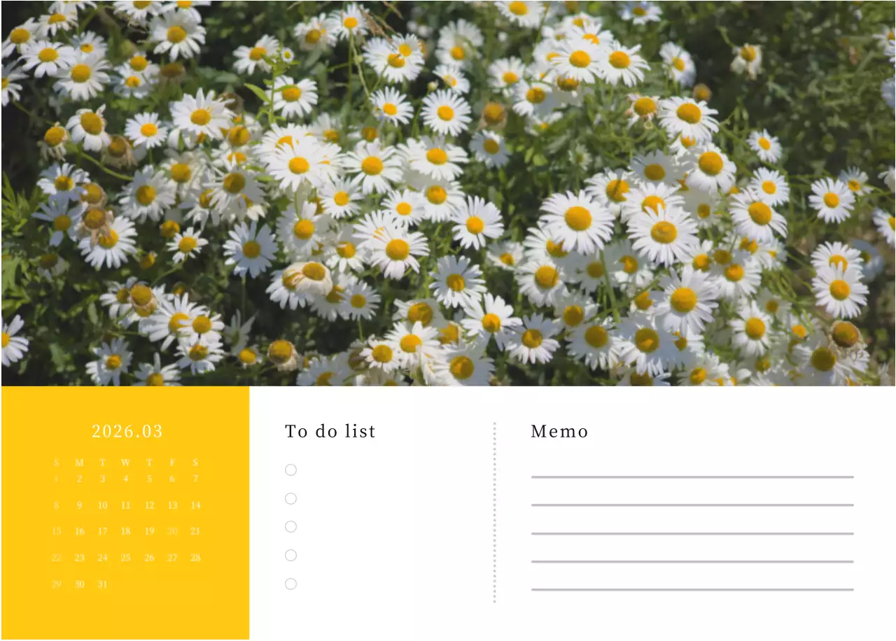 カラフルで高級感のあるフラワーカレンダー