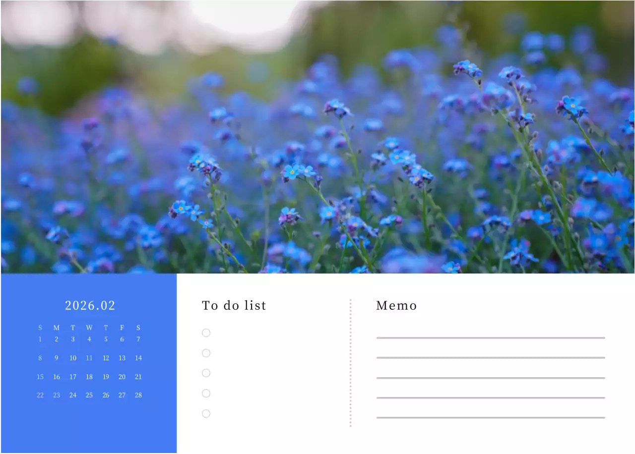 カラフルで高級感のあるフラワーカレンダー