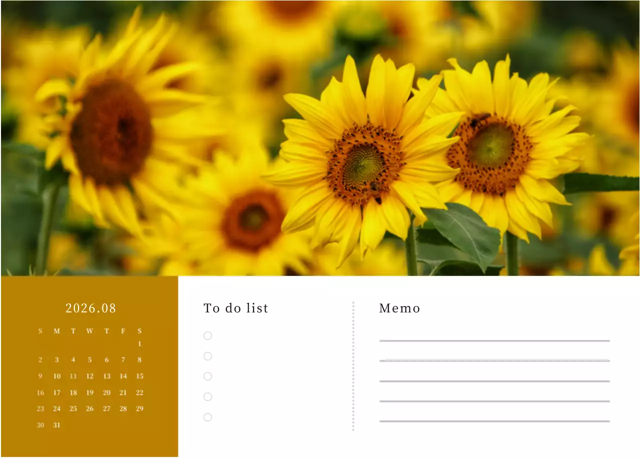 カラフルで高級感のあるフラワーカレンダー