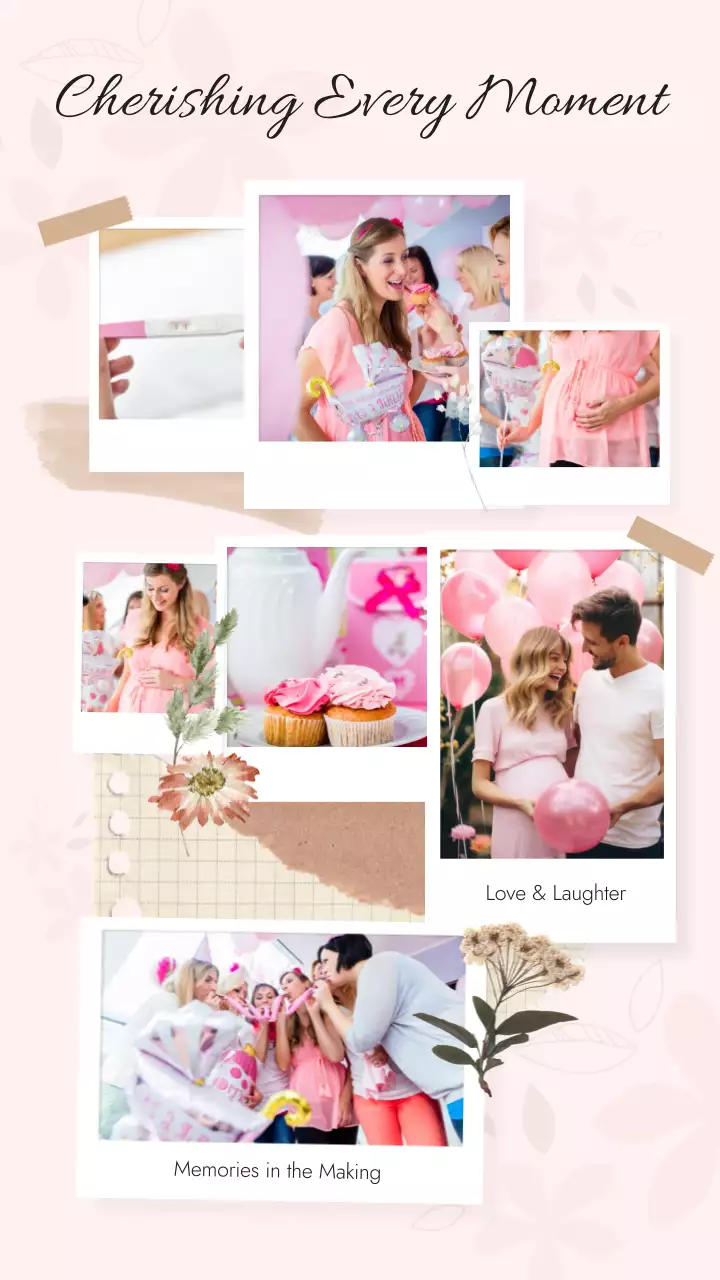 Pink Elegant Baby Announcement Instagram Post