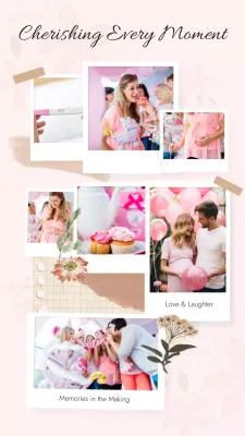 Pink Elegant Baby Announcement Instagram Post