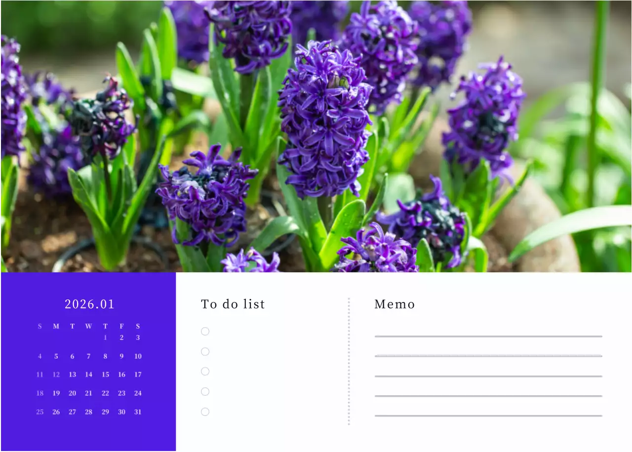 カラフルで高級感のあるフラワーカレンダー