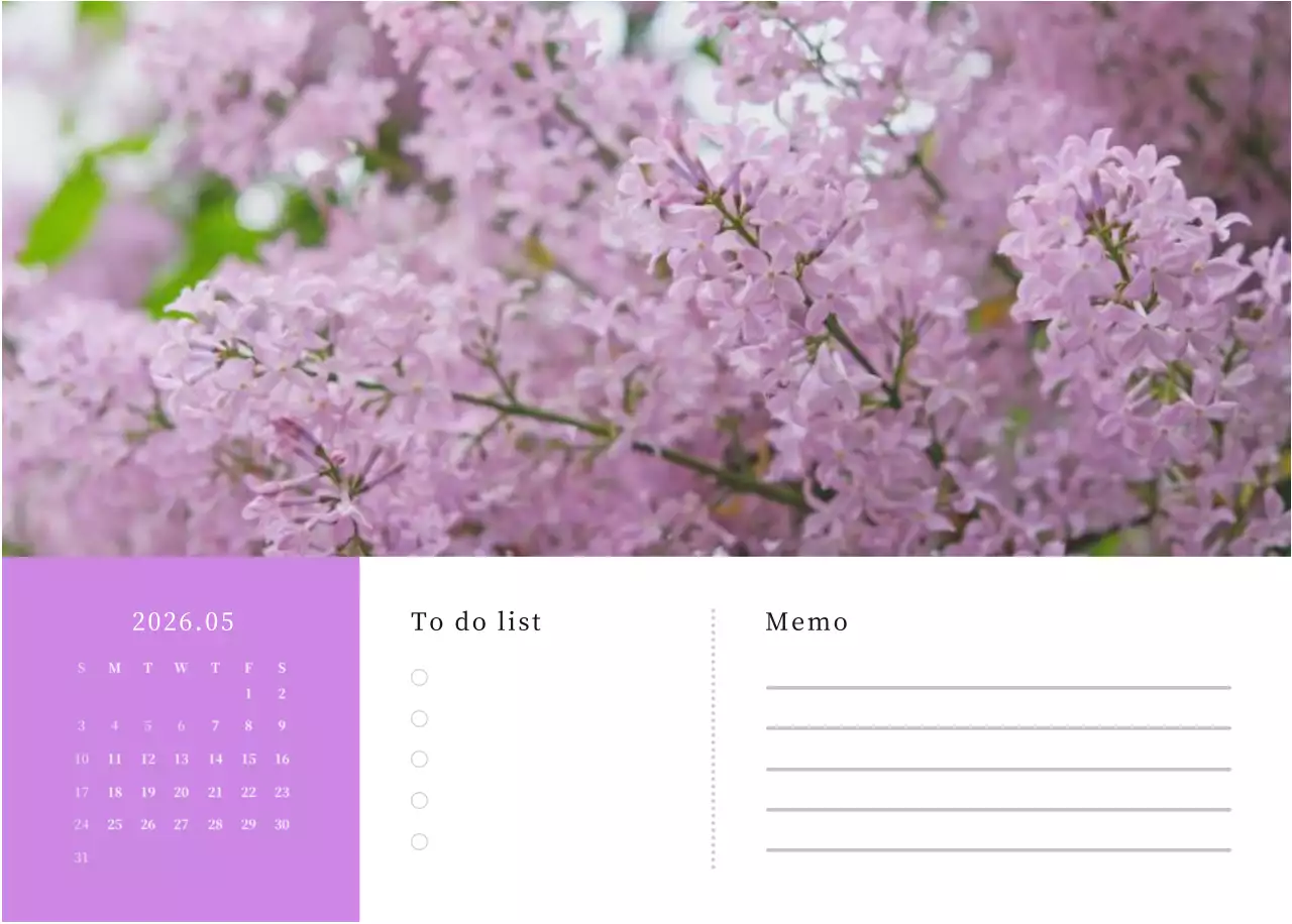 カラフルで高級感のあるフラワーカレンダー