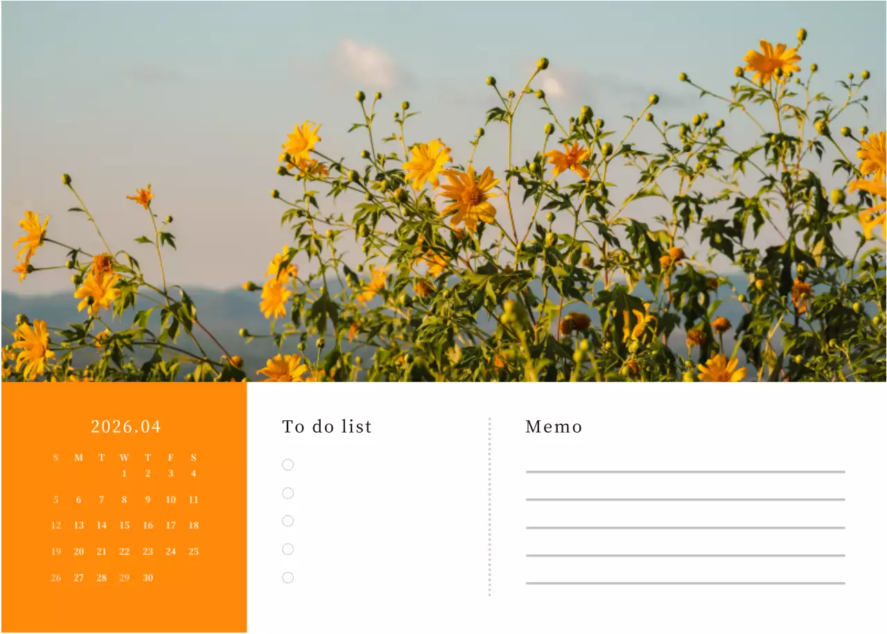カラフルで高級感のあるフラワーカレンダー