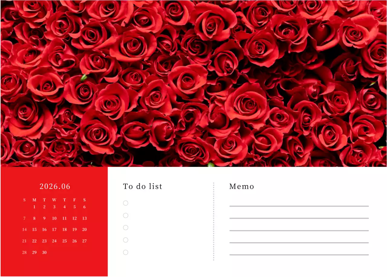 カラフルで高級感のあるフラワーカレンダー