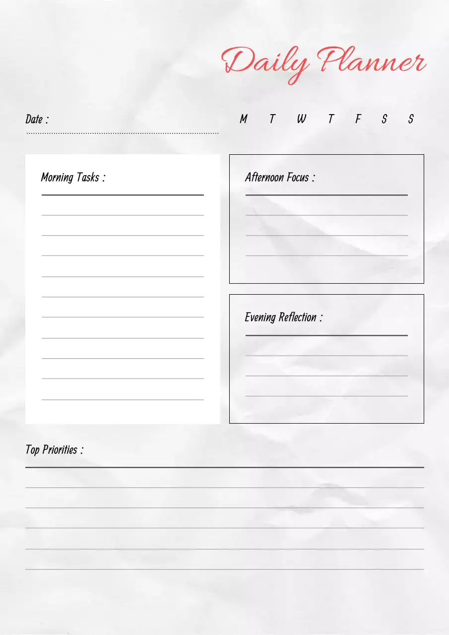 Grey Minimalist Planner Schedule Poster