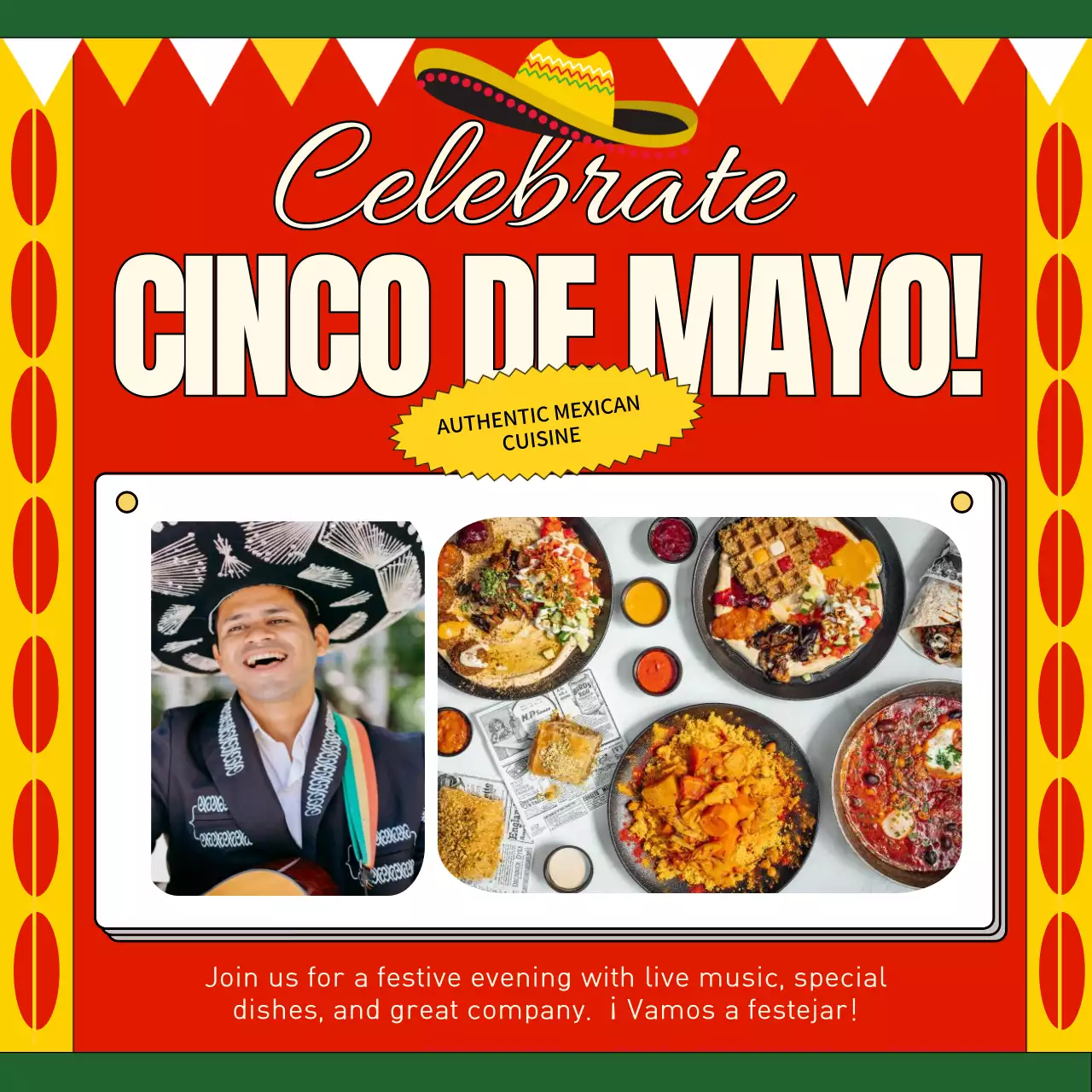 Red Traditional Festival Announcement Social Media Post