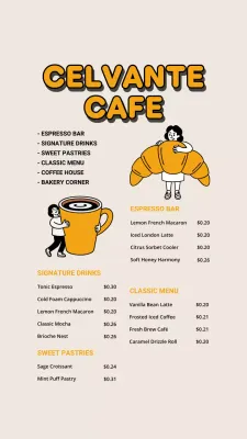 Postagem no Instagram do cardápio do Orange Retro Cafe