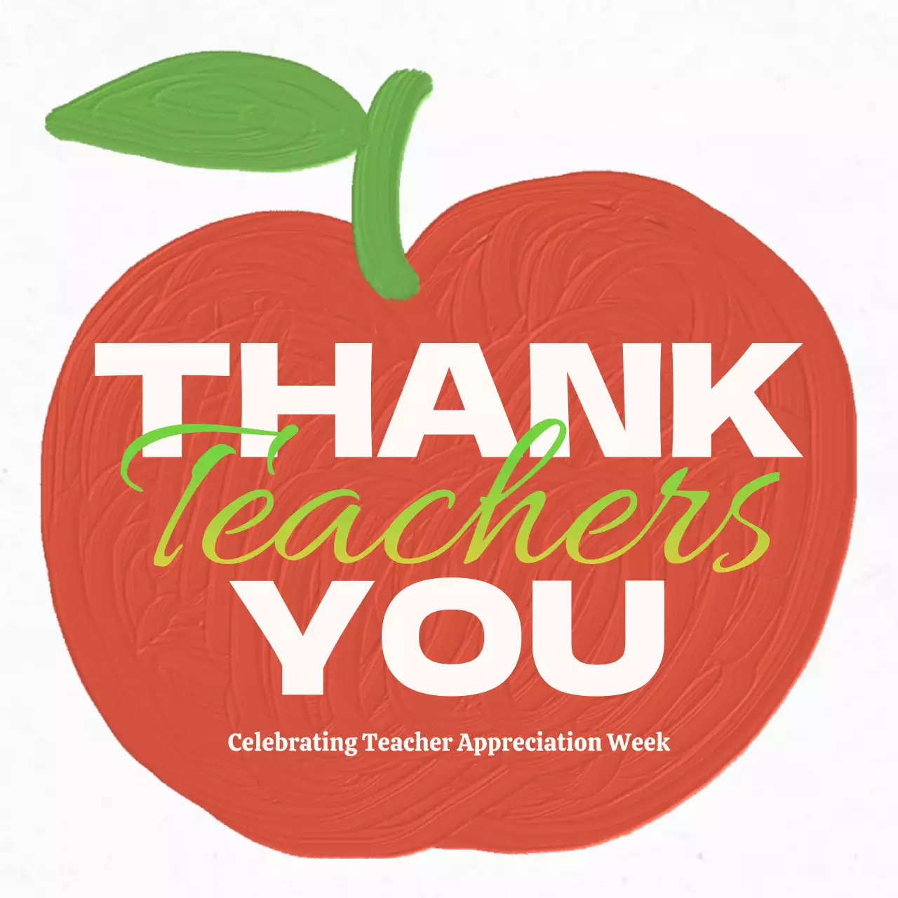 Red Simple Teacher Appreciation Announcement Social Media Post