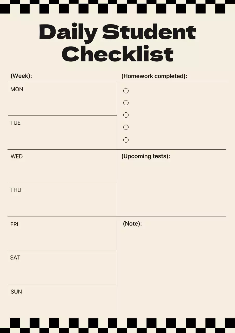 Beige Minimal Student Planner