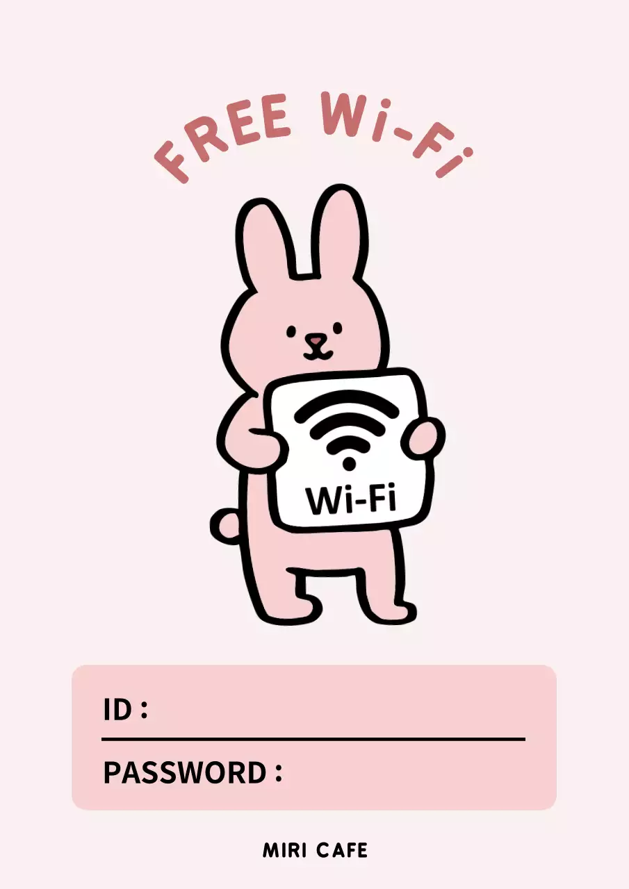 핑크 아기자기한 와이파이 안내