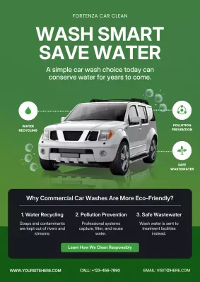Green Modern Car Wash Promotion Poster