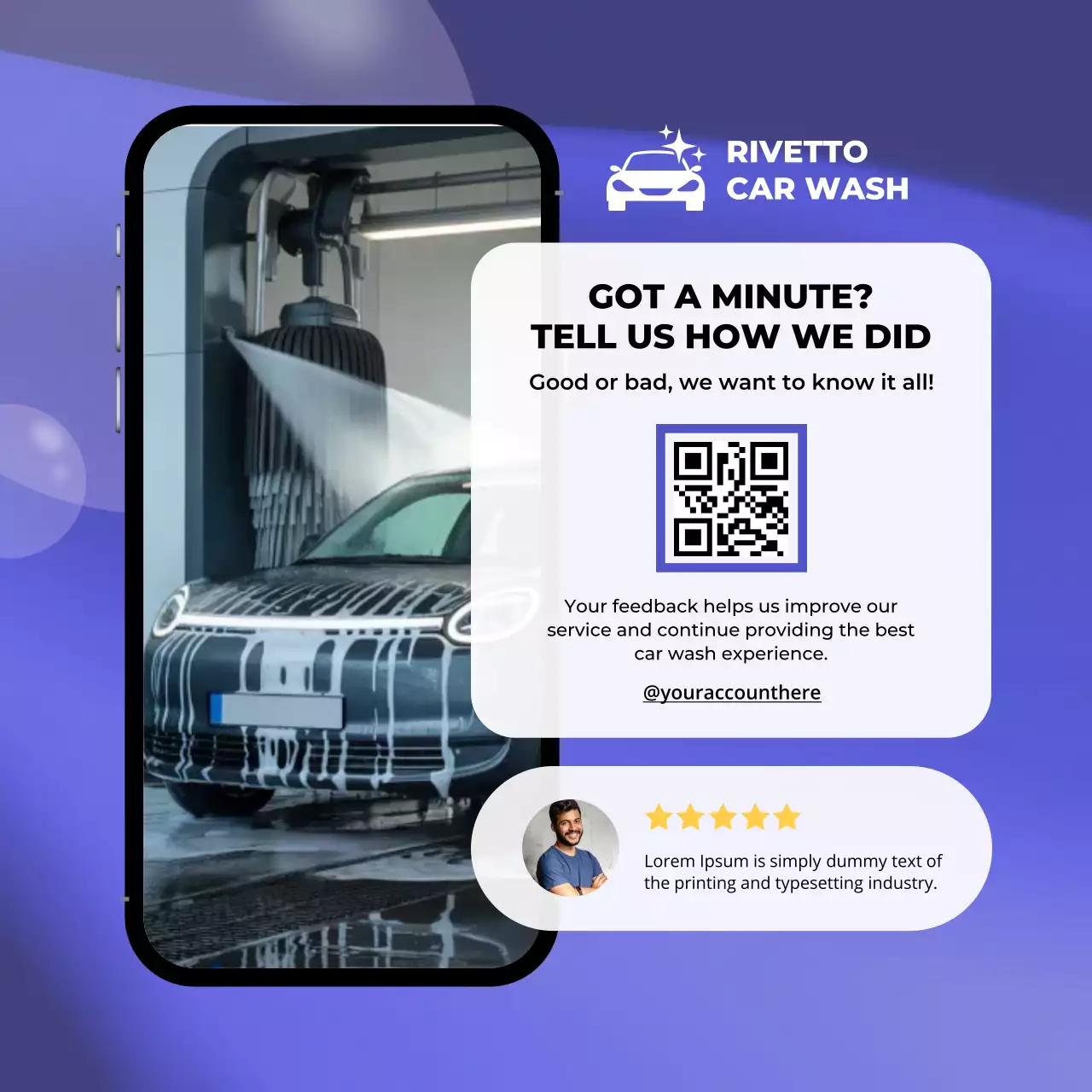 Blue Modern Customer Feedback Request Instagram Post