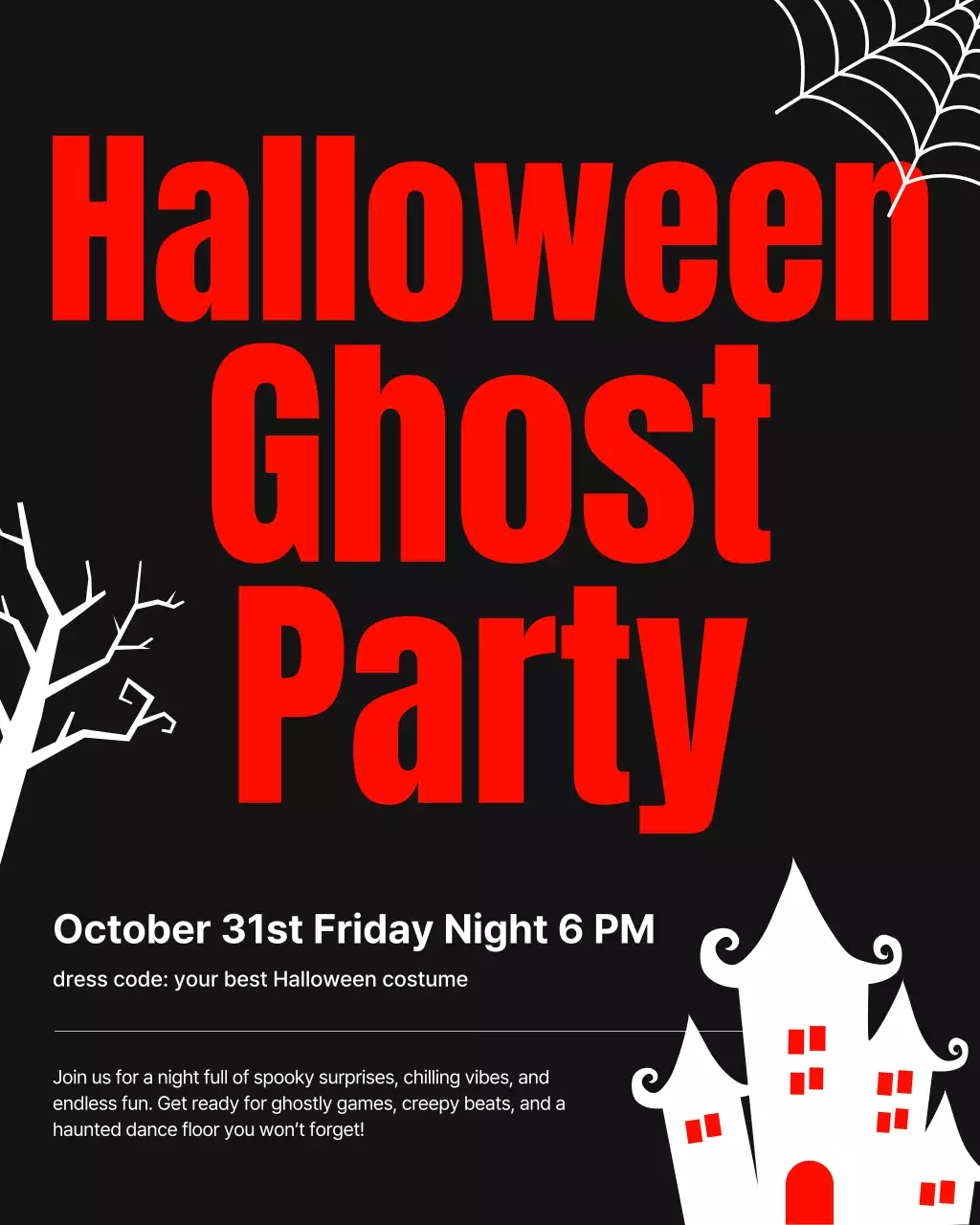 Red Bold Halloween Invitation