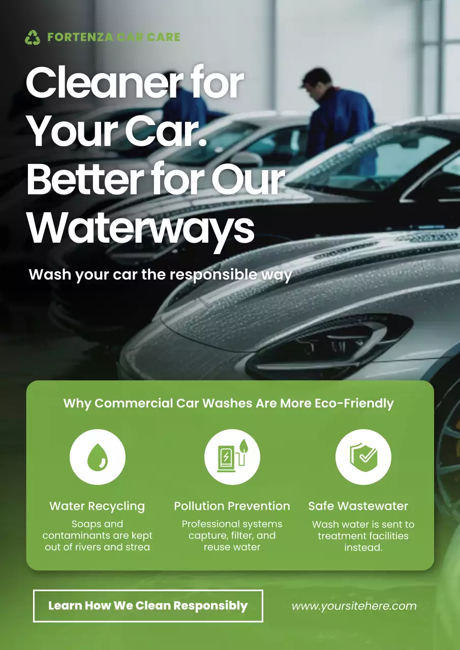 Green Modern Car Care Promotion Poster