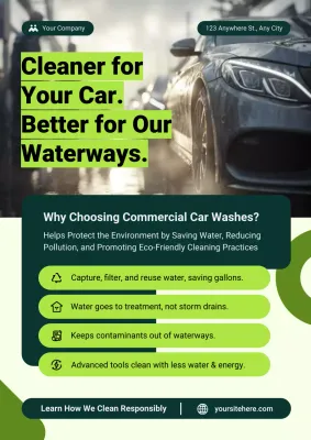 Bold Geometric Eco-Friendly Car Wash Compliance Infographic Poster