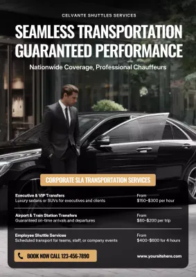 Black Professional Transportation Promotion Poster