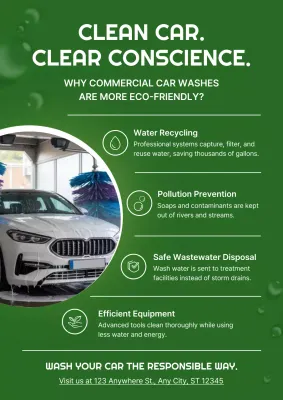 Green Modern Car Wash Promotion Web Poster