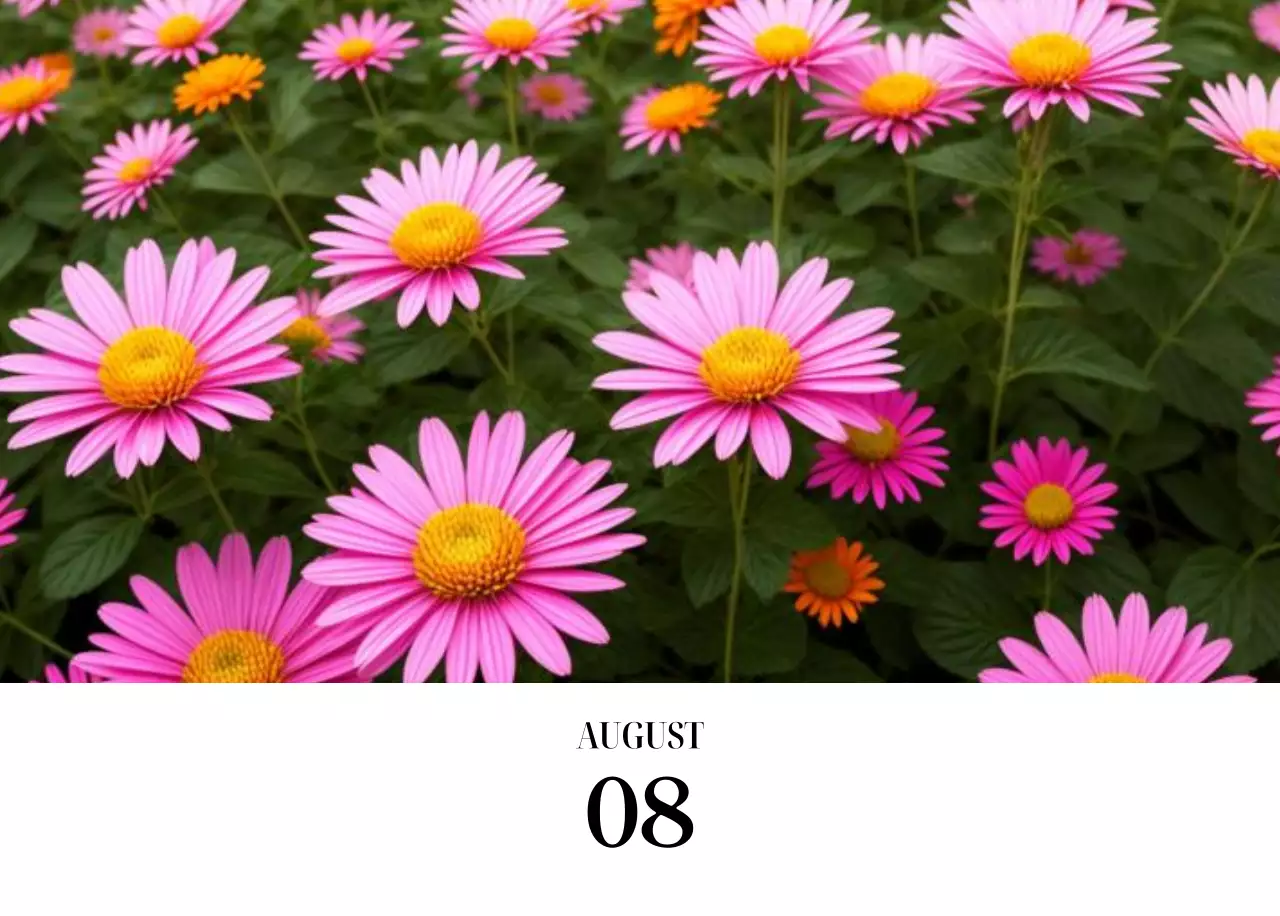 黒と白のシンプルな花写真カレンダー