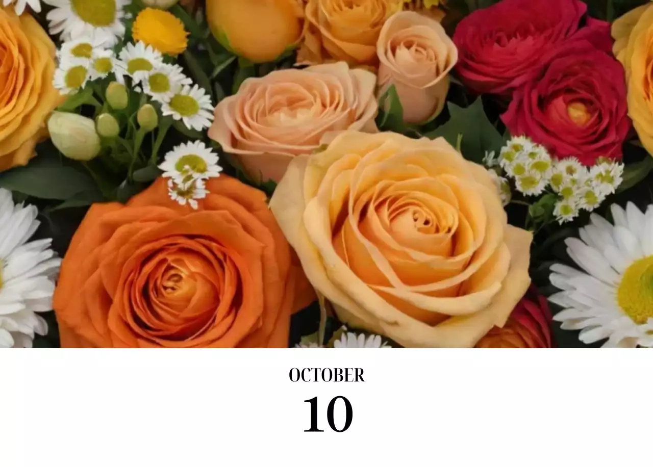 黒と白のシンプルな花写真カレンダー