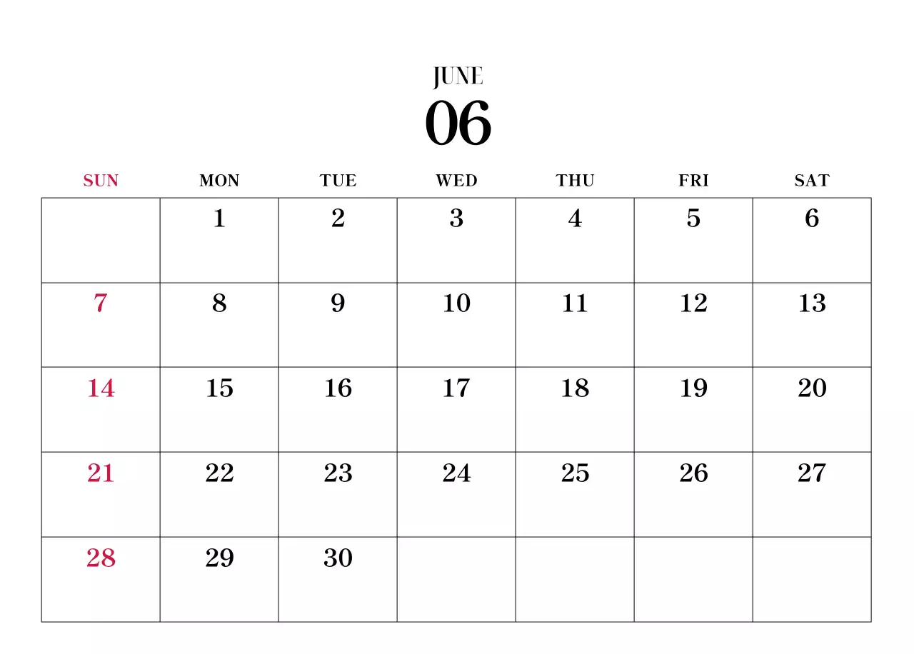 黒と白のシンプルな花写真カレンダー