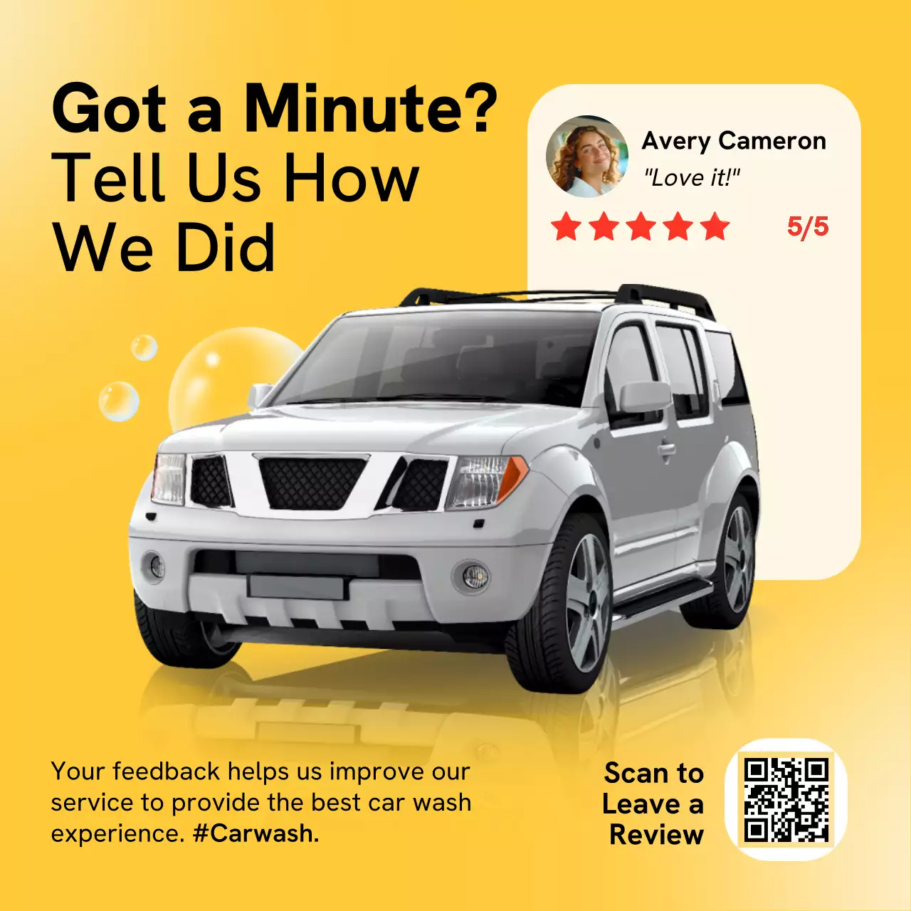 Modern Bold Review Request and Response Social Media Square