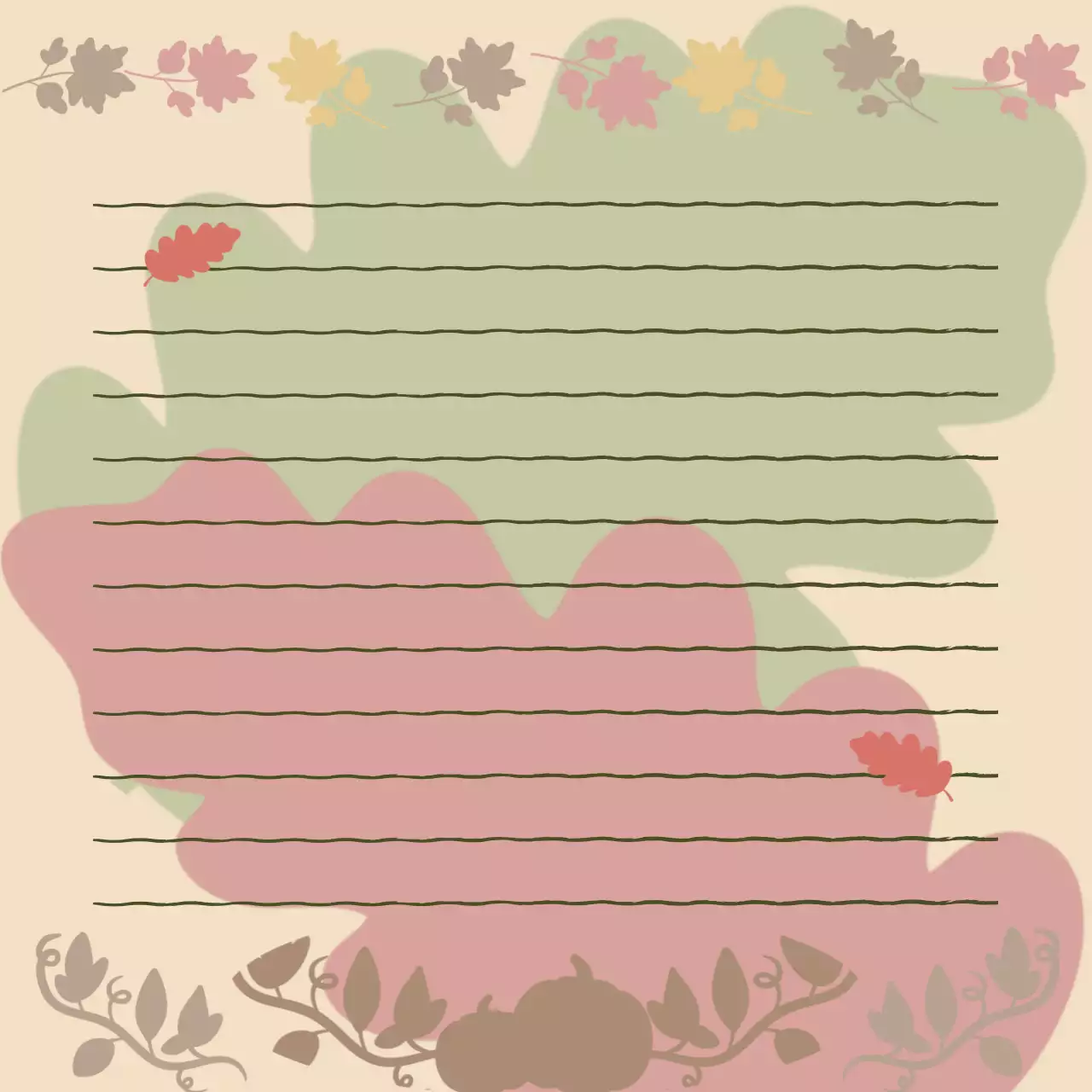 베이지 빈티지 가을 편지지