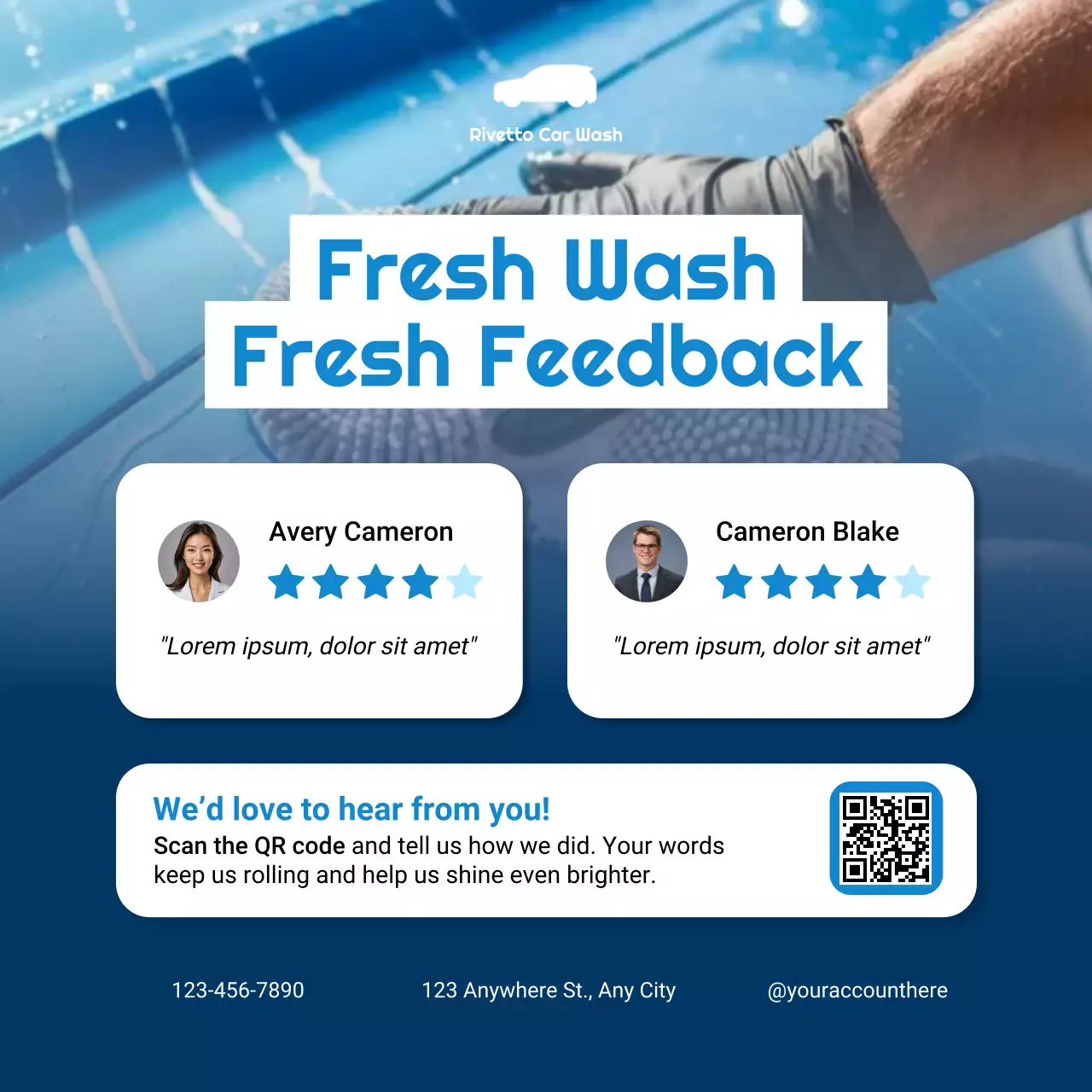 Modern Clean Review Request and Response Social Media Square